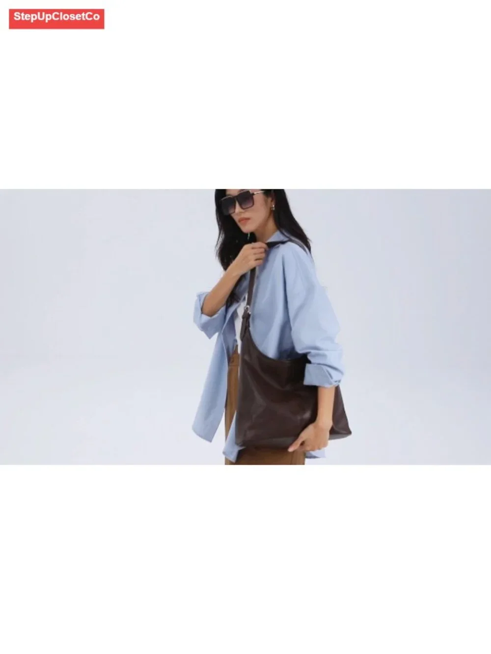 Vegan Leather Slouchy Hobo Bag with Pouch, Laptop Tote
